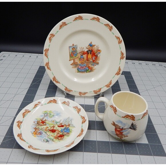 Royal Doulton Bunnykins Child 3 Piece Set English Fine Bone China Stoke on Trent - Picture 1 of 9